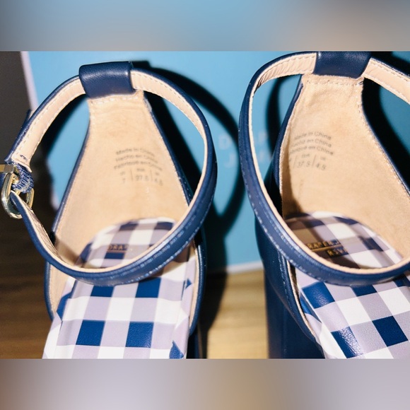 NEW Draper James Elisa Women's Dress Sandals Navy - size 7 - Navy Gingham NWT - Picture 7 of 11